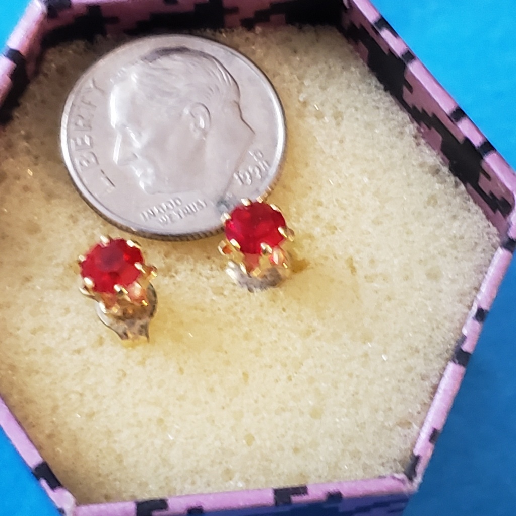 Ruby Earrings Man Made